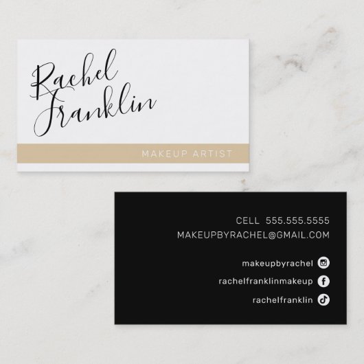 EDITABLE-Skriptname Moderner, schicker, schlichter Visitenkarte (Vorne/Hinten)