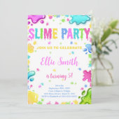Editable Slime Birthday Einladung (Stehend Vorderseite)