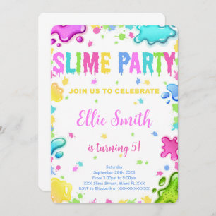 Editable Slime Birthday Einladung