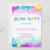 Editable Slime Birthday Party Einladung (Vorderseite)