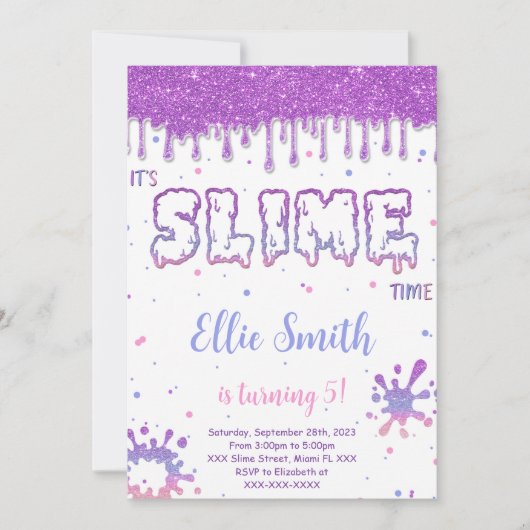 Editable Slime Einladung (Vorderseite)