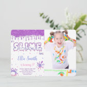 Editable Slime Foto Einladung (Stehend Vorderseite)