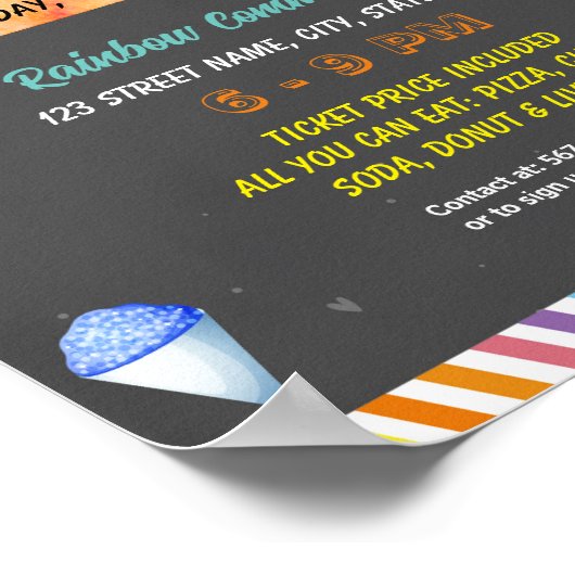 Editable Snowcone Fundraiser Flyer Poster (Ecke)