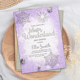 Editable Snowflake Theme Card für Girl Baby Dusche Einladung