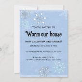Editable Snowflakes House Erwärmung Einladung (Vorderseite)