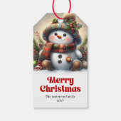 Editable Snowman Kids Gift Tag Personalized Xmas Geschenkanhänger (Rückseite)