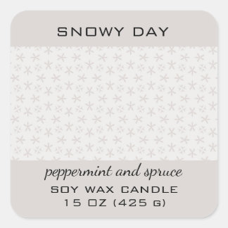 Editable Snowy Day Snowflake Pattern Product Quadratischer Aufkleber