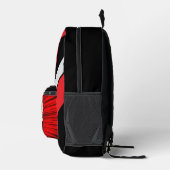 Editable Soccer Ball Modern Red Milestone Bedruckter Rucksack (Rechts)
