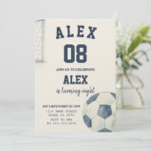 Editable Soccer Birthday Einladung (Stehend Vorderseite)
