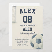 Editable Soccer Birthday Einladung (Vorne/Hinten)