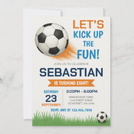 Editable Soccer Birthday Einladung