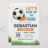 Editable Soccer Birthday Einladung (Vorne/Hinten)