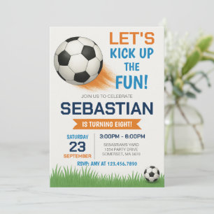 Editable Soccer Birthday Einladung