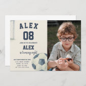 Editable Soccer Birthday Einladung mit Foto (Vorne/Hinten)
