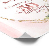 Editable Soft Blush Botanical 50th Birthday 8x10 Poster (Ecke)