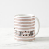 Editable Soft Heart Strong Soul Minimal Quote Mug  Kaffeetasse (VorderseiteRechts)
