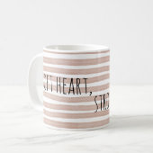 Editable Soft Heart Strong Soul Minimal Quote Mug  Kaffeetasse (Vorderseite Links)