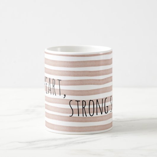 Editable Soft Heart Strong Soul Minimal Quote Mug  Kaffeetasse (Mittel)