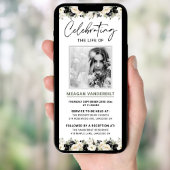 Editable Somber Digital Floral Funerite Evite Einladung