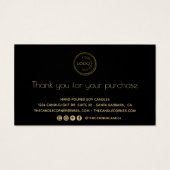 Editable Soy Candle Care Card mit Logo Black (Rückseite)