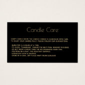 Editable Soy Candle Care Card mit Logo Black (Vorderseite)