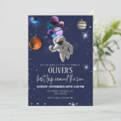 Editable Space Birthday Einladung (Stehend Vorderseite)