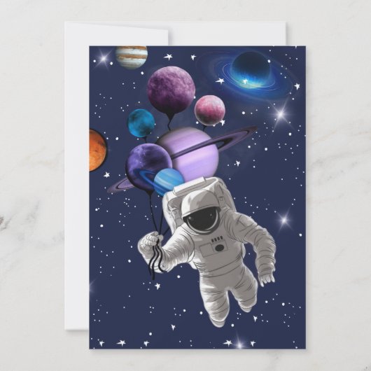 Editable Space Birthday Einladung (Rückseite)