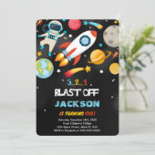 Editable Space Einladungen (Stehend Vorderseite)