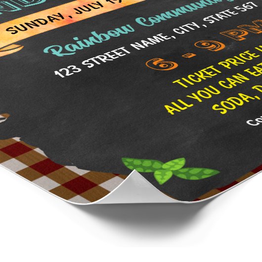 Editable Spaghetti fundraiser Flyer Poster (Ecke)