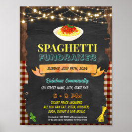 Editable Spaghetti fundraiser Flyer Poster