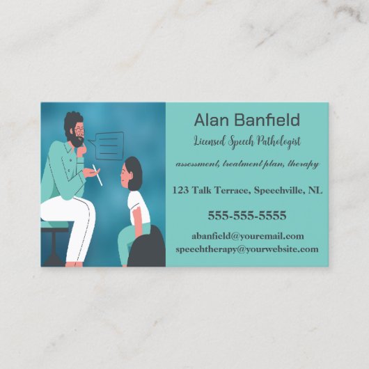 Editable Speech Therapist Pathologe Visitenkarte (Vorderseite)