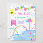 Editable Splash Pad Birthday Einladung (Vorderseite)