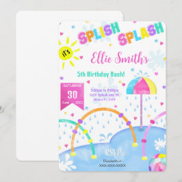 Editable Splash Pad Birthday Einladung