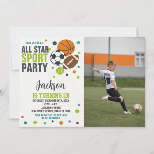 Editable Sports - Einladung zum Geburtstag