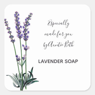 Editable Sprigs of Lavender Quadratischer Aufkleber