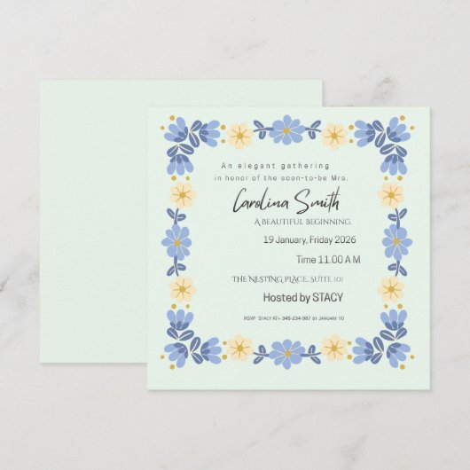 Editable Spring Garden Bride to Be Invite | Custom Einladung (Vorne/Hinten)