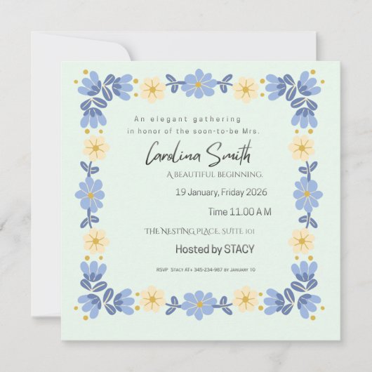 Editable Spring Garden Bride to Be Invite | Custom Einladung (Vorderseite)