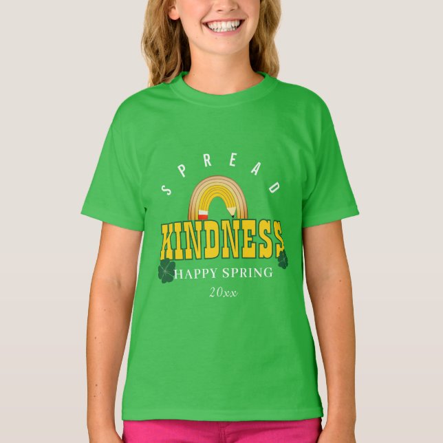 Editable Spring St. Patrick's Day Spread Kindness T-Shirt (Vorderseite)