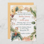 Editable Spring Wreath Wedding Einladung (Vorne/Hinten)