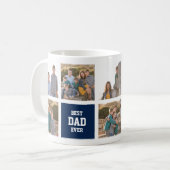 Editable Square Color Varsity Bester Vater je Foto Kaffeetasse (Vorderseite Links)
