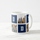 Editable Square Color Varsity Daddy Foto Collage Kaffeetasse (VorderseiteRechts)
