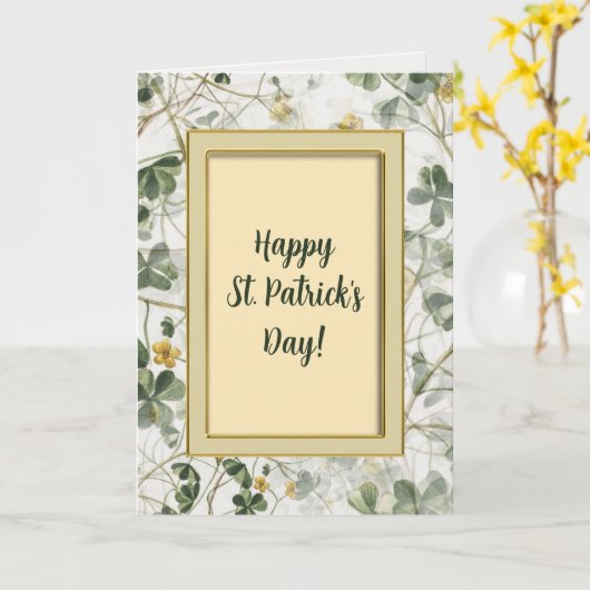 Editable St Patricks Day Gruß Karte (Gelbe Blume)