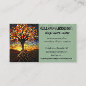 Editable Stained Glass Tree Visitenkarte (Vorderseite)