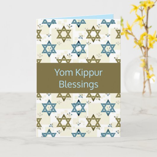 Editable Star der David Jom Kippur-Segmentkarte Karte (Gelbe Blume)
