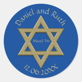 Editable Star von David Mazel Tov Gastgeschenk Hoc Runder Aufkleber