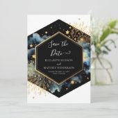 Editable Stars Celestial Wedding Save The Date (Stehend Vorderseite)