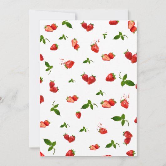 Editable Strawberry Berry 1. Geburtstag Einladung (Rückseite)