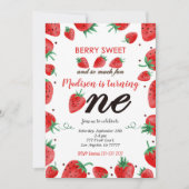 Editable Strawberry Einladung (Vorderseite)