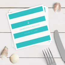Editable Stripes Color Anchor Nautical Wedding