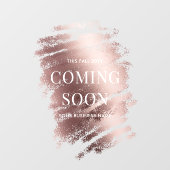 Editable Stylish Bronze Business Coming Soon  Fensteraufkleber (Blatt)